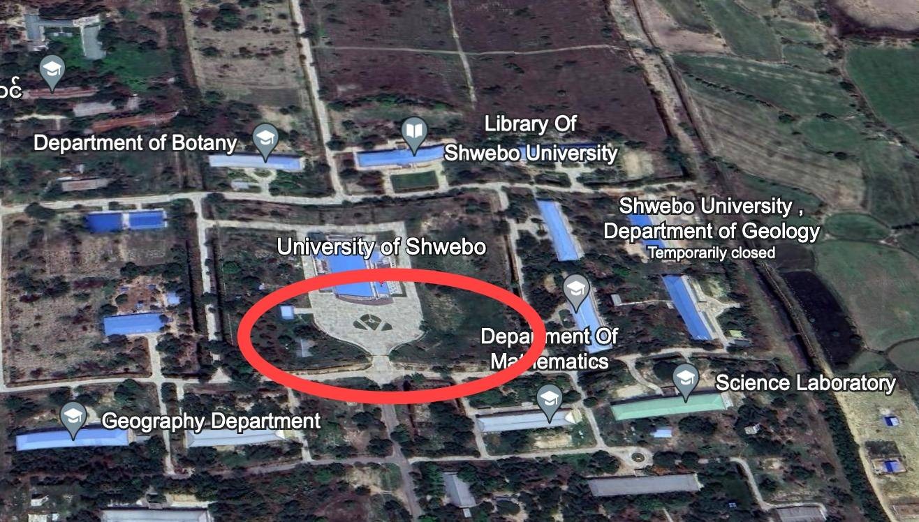 ရွှေဘိုတက္ကသိုလ်ကျောင်းရှေ့က စစ်အုပ်စုကို ဗုံးပစ်တိုက်ခိုက်