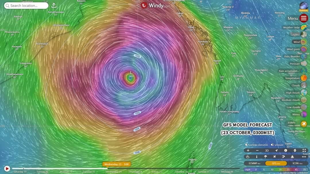 ၃ ရက်အတွင်းဖြစ်လာနိုင်တဲ့ မုန်တိုင်းငယ်ကြောင့် မြေလတ်ဒေသအပါအဝင် ဒေသအများစုမှာ မိုးကြီးနိုင်